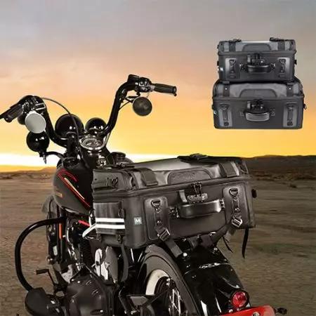 Tukkumyynti Cruiser Rear Bag - Moottoripyörän matkatavaratelinepussi, takapussi, selkänojapussi, sissybar-pussi